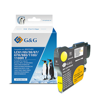 G&G kompatibilní ink s LC-980Y, yellow, 260str., NP-B-0061Y/1100Y/980Y, pro Brother DCP-145C, 165C