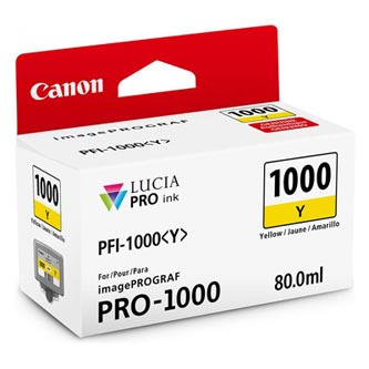 Canon originální ink 0549C001, yellow, 3365str., 80ml, PFI-1000Y, Canon imagePROGRAF PRO-1000