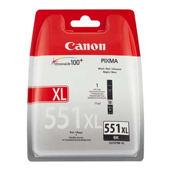Canon originální ink CLI551BK XL, black, blistr, 11ml, 6443B004, high capacity, Canon PIXMA iP7250, MG5450, MG6350