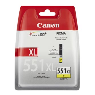 Canon originální ink CLI551Y XL, yellow, blistr, 11ml, 6446B004, high capacity, Canon PIXMA iP7250, MG5450, MG6350