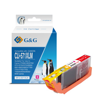 G&G kompatibilní ink s CLI571M XL, magenta, 10,8ml, ml NP-C-0CL571XLM, high capacity, Canon PIXMA MG5750, MG5751, MG5752, MG5753,