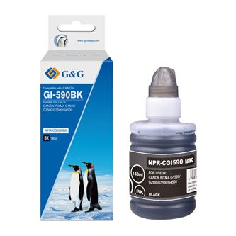 G&G kompatibilní ink s GI-590 Bk, black, 6000str., NPR-CGI590BK-140ml, pro Canon PIXMA iP100