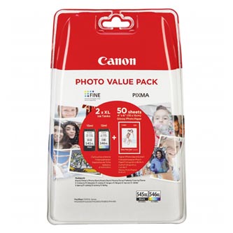 Canon originální ink PG-545 XL/CL-546 XL + 50x GP-501, black/color, 8286B006, Canon Pixma MG2450, 2555, MX495, Promo pack