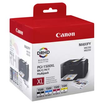 Canon originální ink PGI-1500XL Bk/C/M/Y multipack, black/color, 9182B004, Canon MAXIFY MB2050, MB2350