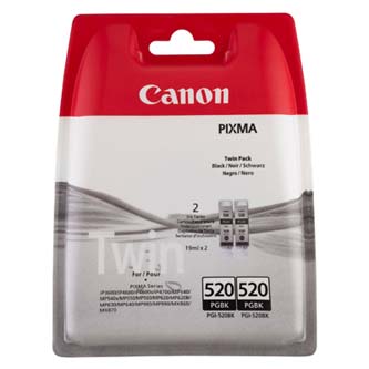 Canon originální ink PGI520BK, black, blistr, 2x420str., 2x19ml, 2932B012, 2932B009, 2ks, Canon 2-pack Pixma iP3600, iP4600