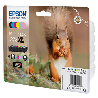 Epson originální ink C13T37984010, color, 1x11.2ml, 3x9.3ml, 2x10.3ml, Epson Expression Photo XP-8500, XP-8505