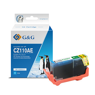 G&G kompatibilní ink s CZ110AE, cyan, 600str., NP-H-0655C(HP655, pro HP Deskjet Ink Advantage 3525, 5525, 6525, 4615 e-AiO