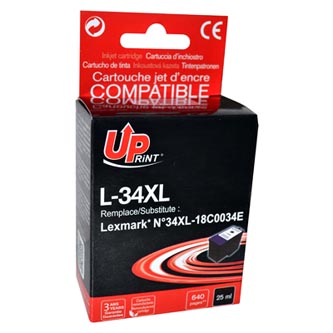 UPrint kompatibilní ink s 18C0034E, #34XL, black, 25ml, L-34XL, pro Lexmark Z815, Z518, Z818, X5250, 5260, P915, P6250