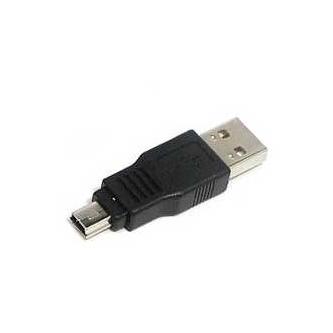 USB redukce, (2.0), USB A samec - miniUSB samec, černá, Logo