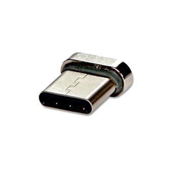 USB koncovka, USB C samec - magnetické připojení, stříbrná, pro použití s magnetickým kabelem