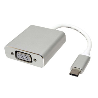 USB/Video převodník, USB C samec - VGA (D-Sub) samice, stříbrný, plastic bag 1920x1080@60Hz
