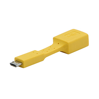 USB redukce (2.0), USB A samice - microUSB samec, 0.15m, OTG, žlutá