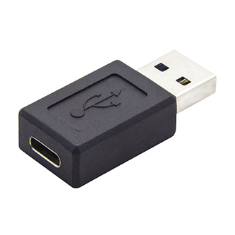 USB redukce, (3.0), USB A samec - USB C samice, černá, plastic bag plastová, 5 Gbps