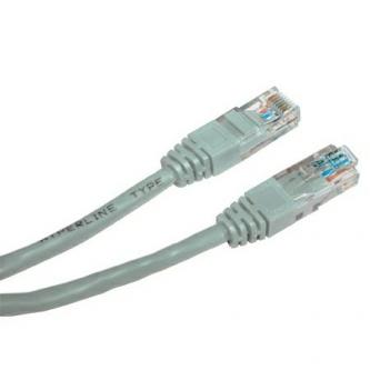 Síťový LAN kabel UTP patchcord, Cat.5e, RJ45 samec - RJ45 samec, 0.5 m, nestíněný, šedý, Logo LOGO bag