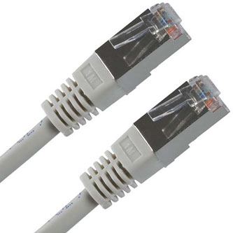 Síťový LAN kabel FTP patchcord, Cat.5e, RJ45 samec - RJ45 samec, 0.5 m, stíněný, šedý, economy