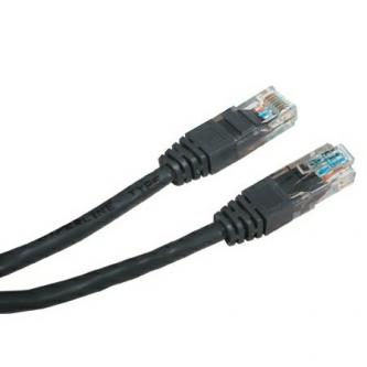 Síťový LAN kabel UTP patchcord, Cat.5e, RJ45 samec - RJ45 samec, 0.5 m, nestíněný, černý, Logo LOGO bag