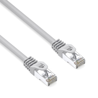 Síťový LAN kabel S/FTP patchcord, Cat.6a, RJ45 samec - RJ45 samec, 1 m, dvojitě stíněný, LSOH, šedý, 10 Gb/s, economy