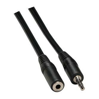 Prodlužovací audio kabel Jack (3.5mm) samec - Jack (3.5mm) samice, 1.5m, černá, Logo