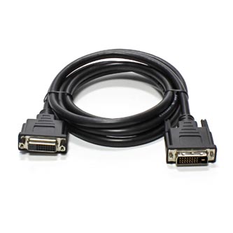Prodlužovací video kabel DVI (24+1) M - DVI (24+1) F, Dual link, 2m, černá, Logo