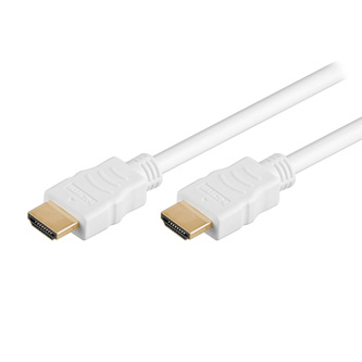 Video kabel HDMI samec - HDMI samec, HDMI 1.4 - High Speed with Ethernet, 0.5m, pozlacené konektory, bílý
