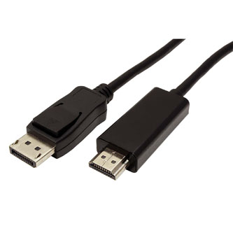 Video kabel DisplayPort M - HDMI M, 1m, černá