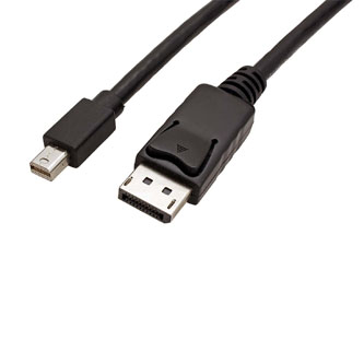 Video kabel mini DisplayPort samec - DisplayPort samec, 1m, černý