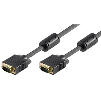Video kabel VGA (D-sub) M - VGA (D-sub) M, 2m, pozlacené konektory, stíněný, černá
