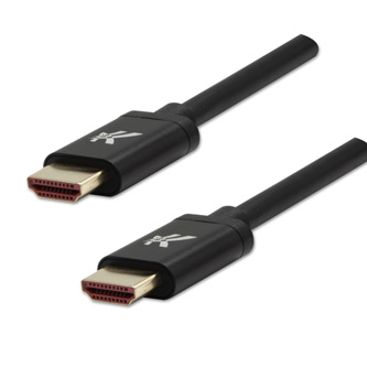 Video kabel HDMI M - HDMI M, HDMI 2.1 - Ultra High Speed, 2m, pozlacené konektory, hliníkové provedení krytky, černý, Logo, 8K@60H