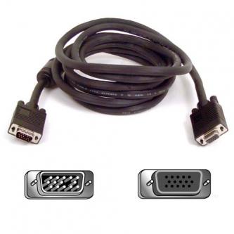 Prodlužovací video kabel SVGA (D-sub) M - SVGA (D-sub) F, 2m, stíněný, černá