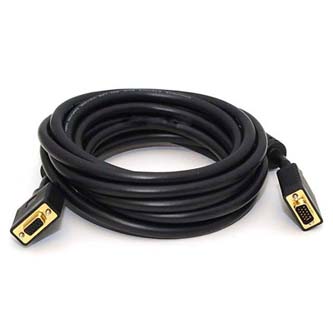 Prodlužovací video kabel VGA (D-sub) M - VGA (D-sub) F, 2m, pozlacené konektory, černá