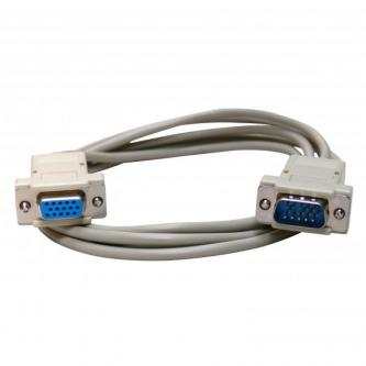 Prodlužovací video kabel VGA (D-sub) M - VGA (D-sub) F, 2m, šedá, Logo, blistr