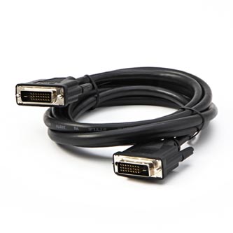 Video kabel DVI (24+1) M - DVI (24+1) M, Dual link, 2m, stíněný, černý, Logo, blistr