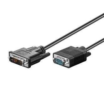 Video kabel DVI (18+5) M - VGA (D-sub) M, 2m, černá