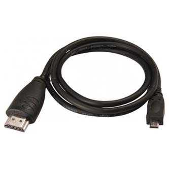 Video kabel micro HDMI M - HDMI M, High Speed With Ethernet, 2m, černá