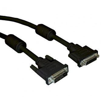 Video kabel DVI (24+1) samec - DVI (24+1) samice, Dual link, 3m, černý, Logo