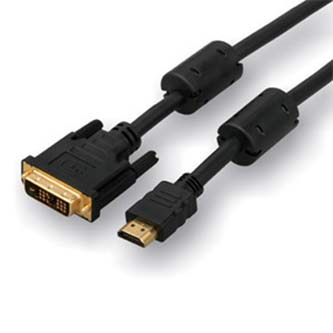 Video kabel DVI (18+1) samec - HDMI samec, 3m, černá, Logo blistr