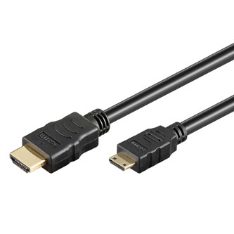 Audio/video kabel Kabel HDMI M - HDMI (mini) M, HDMI HIGH SPEED with ETHERNET, 5m, zlacené konektory, černá