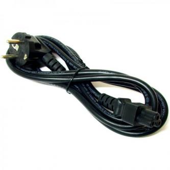 Síťový kabel 230V napájecí k notebooku, CEE7 (vidlice) - C5, 2m, VDE approved, černý, Logo, koncovka ve tvaru trojlístku (MickeyMo