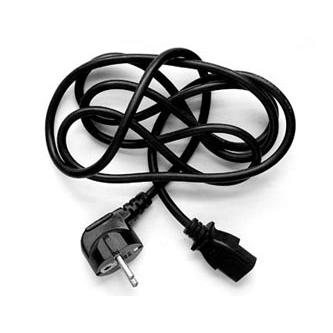 Síťový kabel 230V napájecí, CEE7 (vidlice) - C13, 3m, VDE approved, černý, Logo, blistr