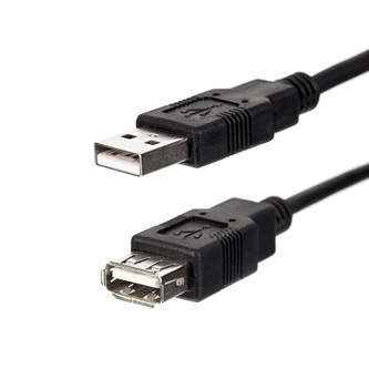 USB prodlužka (2.0), USB A M - USB A F, 1.8m, černý