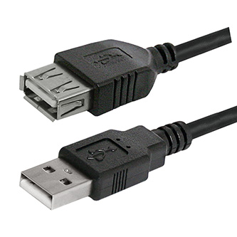 USB prodlužka (2.0), USB A M - USB A F, 1.8m, černý, Logo, cena za 1 kus