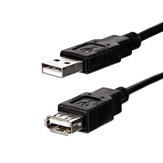 USB prodlužka (2.0), USB A M - USB A F, 3m, černý, Logo Economy