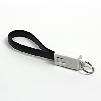 USB kabel (2.0), USB A samec - microUSB samec, 491600.2m, černý, klíčenka