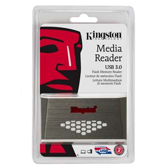 Čtečka Kingston paměťových karet USB (3.0), externí, šedo-bílá