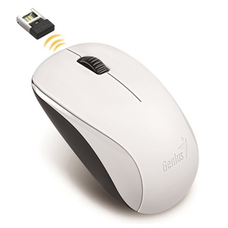Genius Myš NX-7000, 1200DPI, 2.4 [GHz], optická, 3tl., bezdrátová USB, bílá, AA