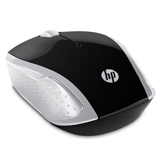 HP Myš 200 Pike Silver, 1000DPI, 2.4 [GHz], optická, 3tl., bezdrátová, stříbrná, 2 ks AAA, MacOS X 10.x,Google Chrome OS, MS Windo