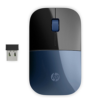 HP Myš Z3700 lumiere blue, 1200DPI, 2.4 GHz, optický, 3tl., bezdrátová, modrá, 1 ks AA