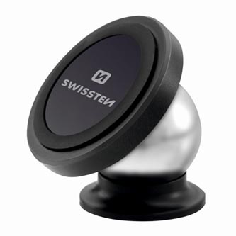 Magnetický držák mobilu(GPS) Swissten do auta, černý, plast, kloubový, černá, mobil