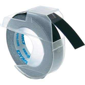 Dymo originální páska do tiskárny štítků, Dymo, S0898130, černý podklad, 3m, 9mm, baleno po 10 ks, cena za 1 ks, 3D