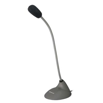 Defender, počítačový mikrofon, MIC-111, bez regulace hlasitosti, šedý, stolní, kondenzátorový